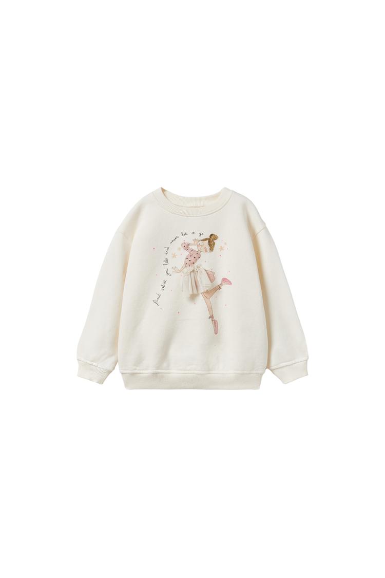 BALLERINA SWEATSHIRT WITH TULLE Ecru ZARA Turkey